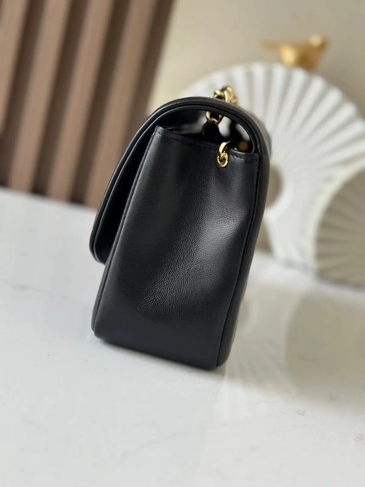 Chanel Style Black Leather Chain Bag Lookbook Reference image 3