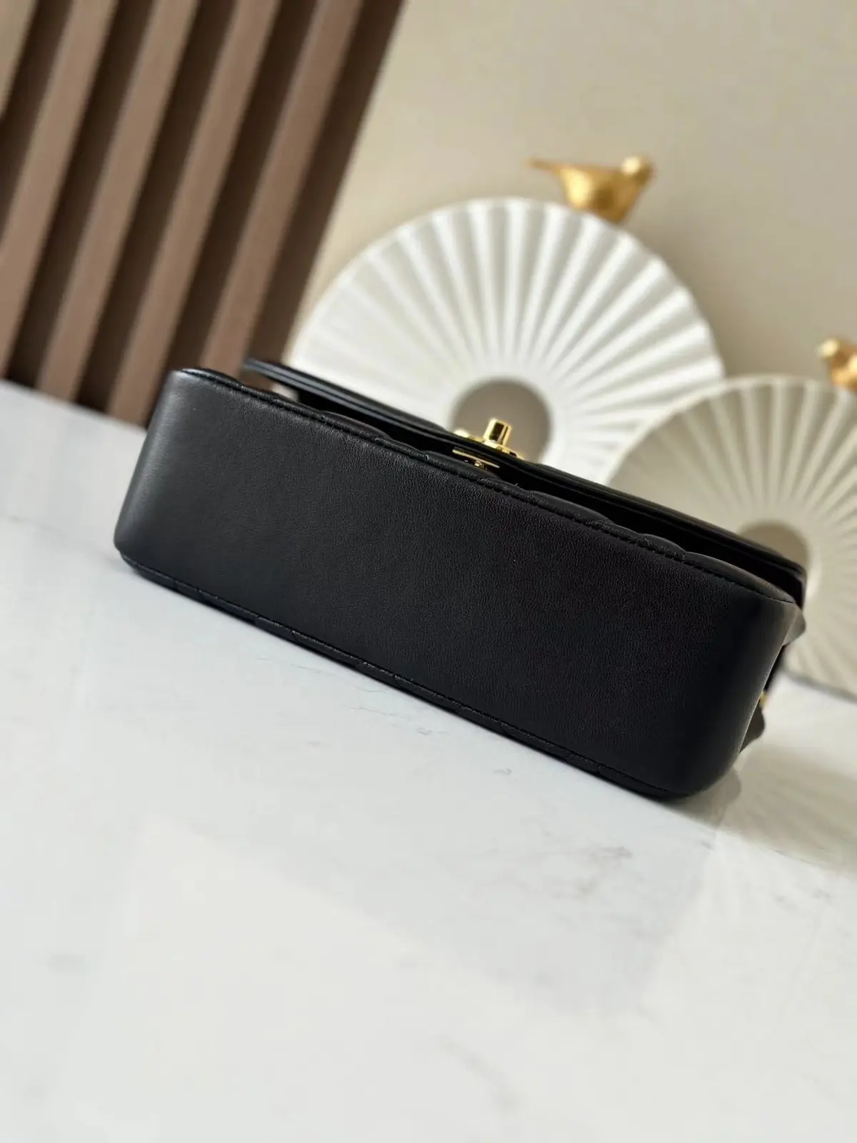 Chanel Style Black Leather Chain Bag Lookbook Reference image 4