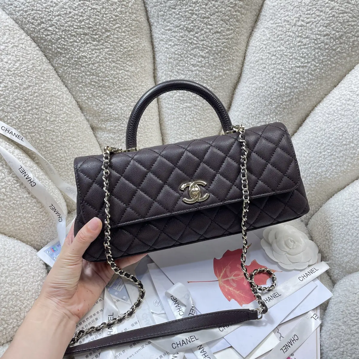 Chanel Style Black Leather Chain Bag Lookbook Reference image 2