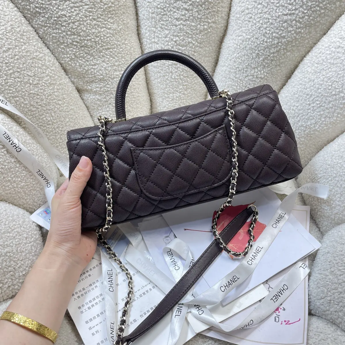 Chanel Style Black Leather Chain Bag Lookbook Reference image 4