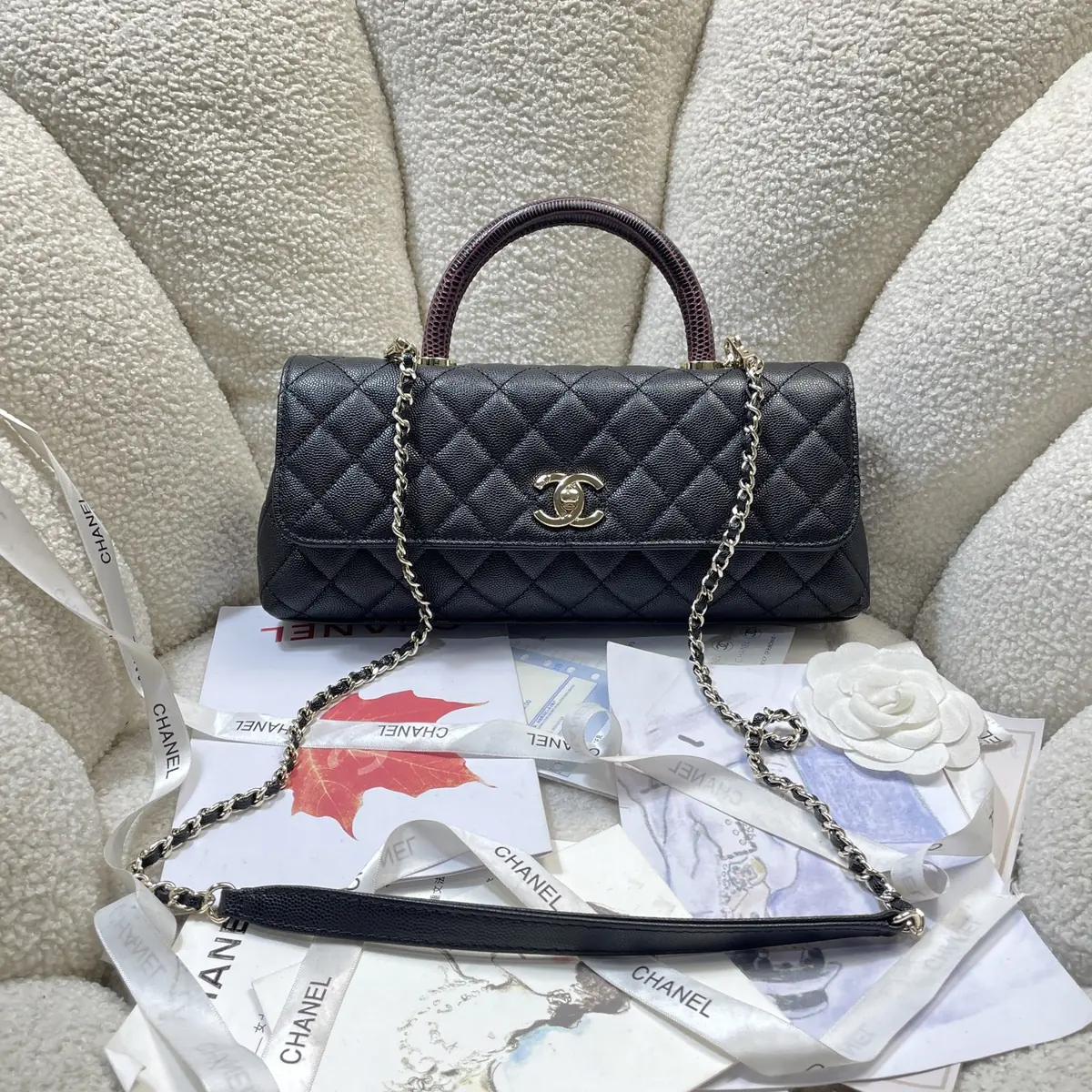 Chanel Style Black Leather Chain Bag Lookbook Reference image 1