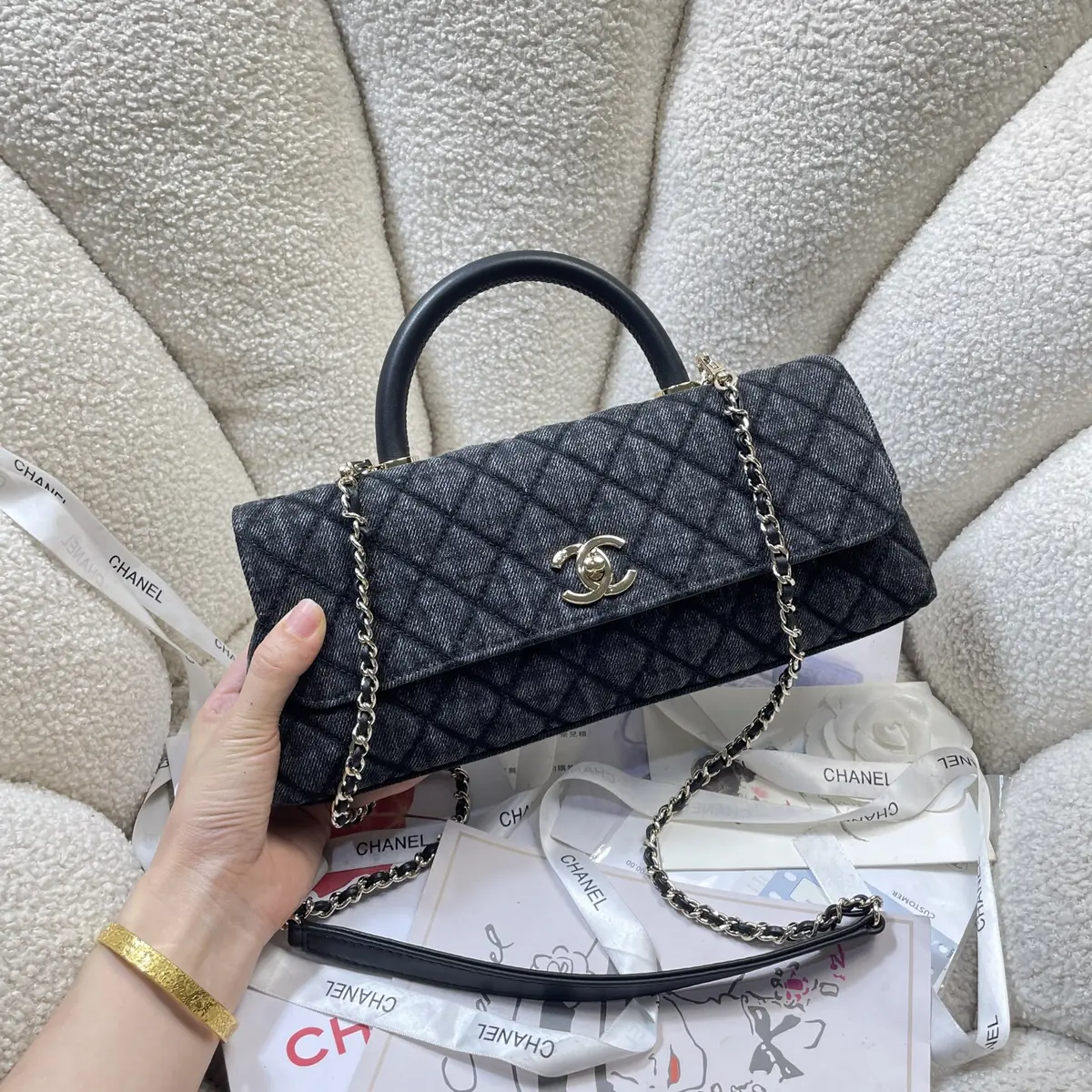 Chanel Style Black Leather Chain Bag Lookbook Reference image 2