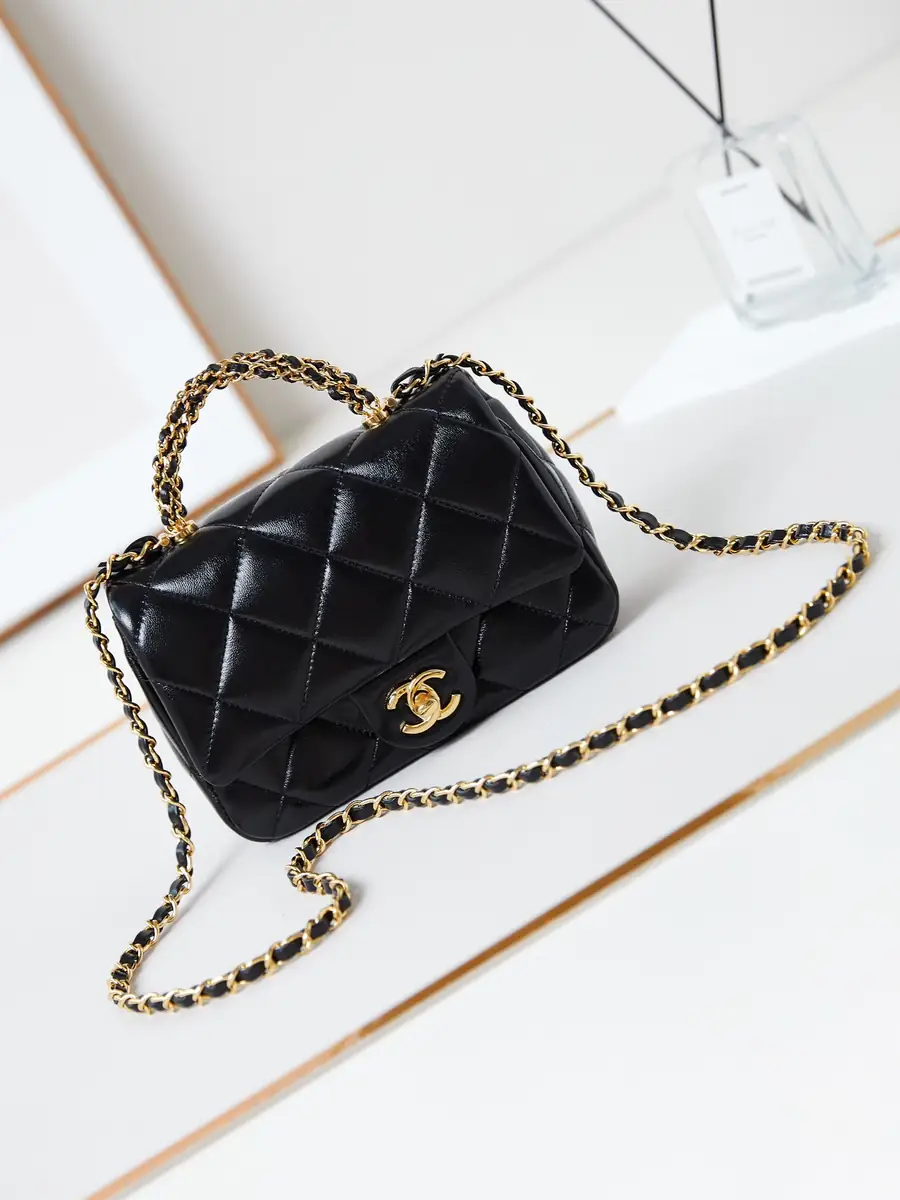 Chanel Style Black Leather Crossbody Bag Bags Crossbody Bag detail image 1 from source 764331