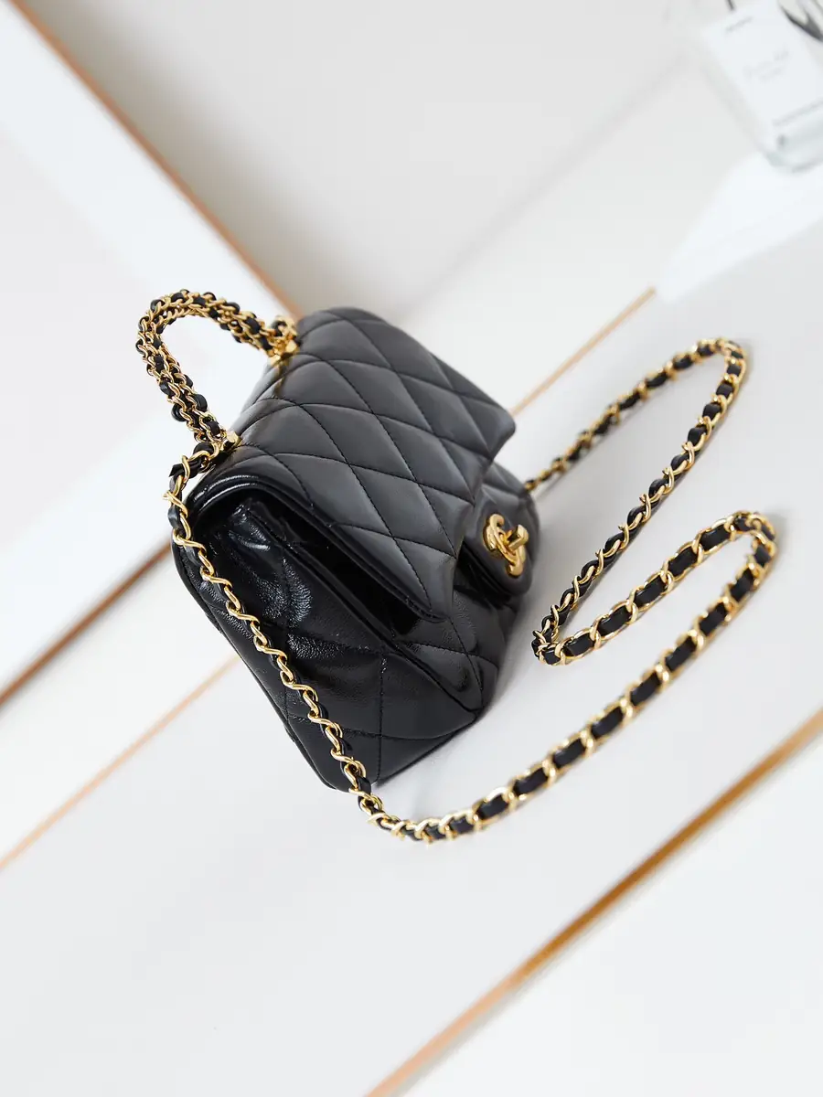 Chanel Style Black Leather Crossbody Bag Bags Crossbody Bag detail image 3 from source 764331