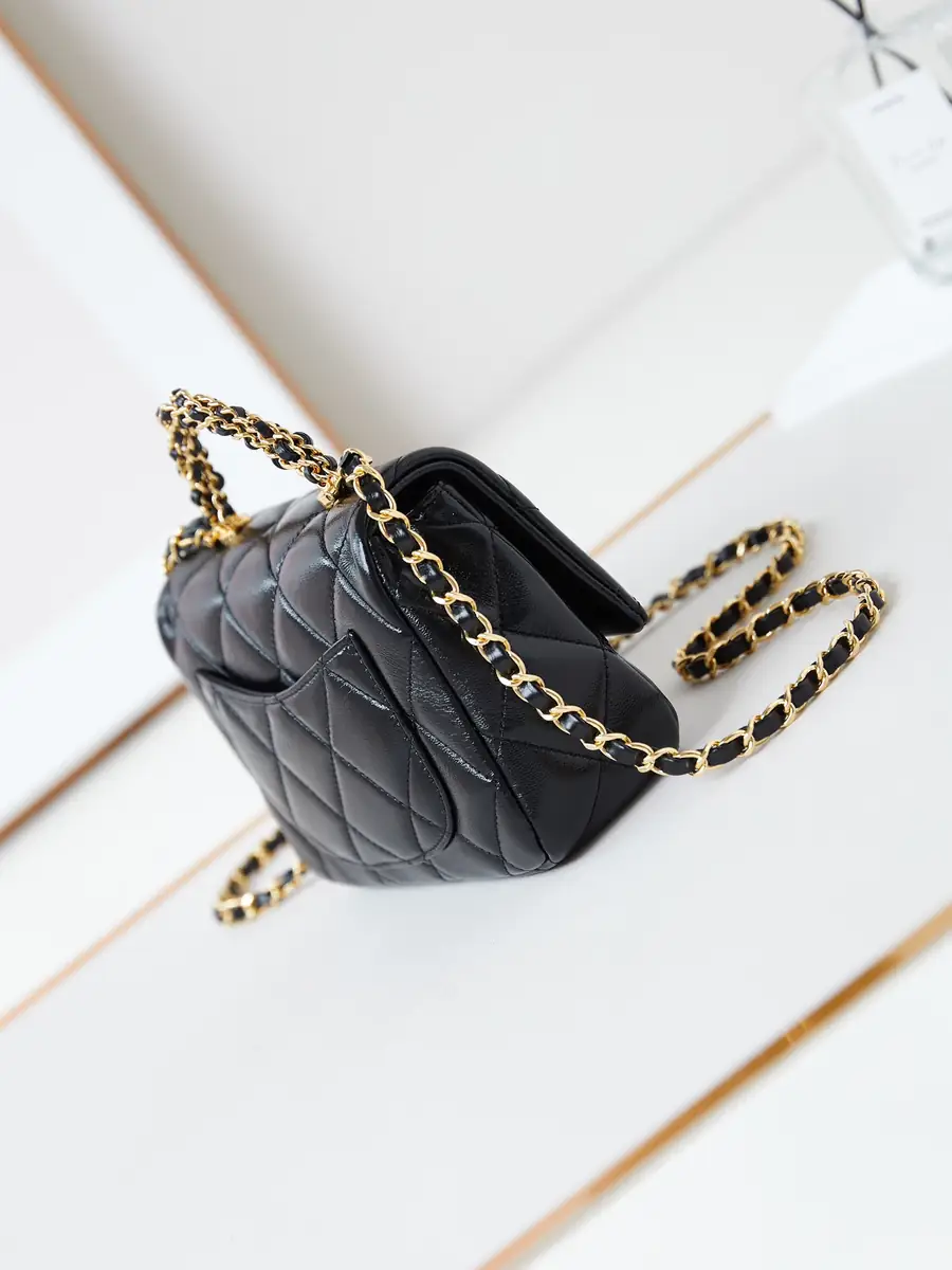 Chanel Style Black Leather Crossbody Bag Bags Crossbody Bag detail image 4 from source 764331