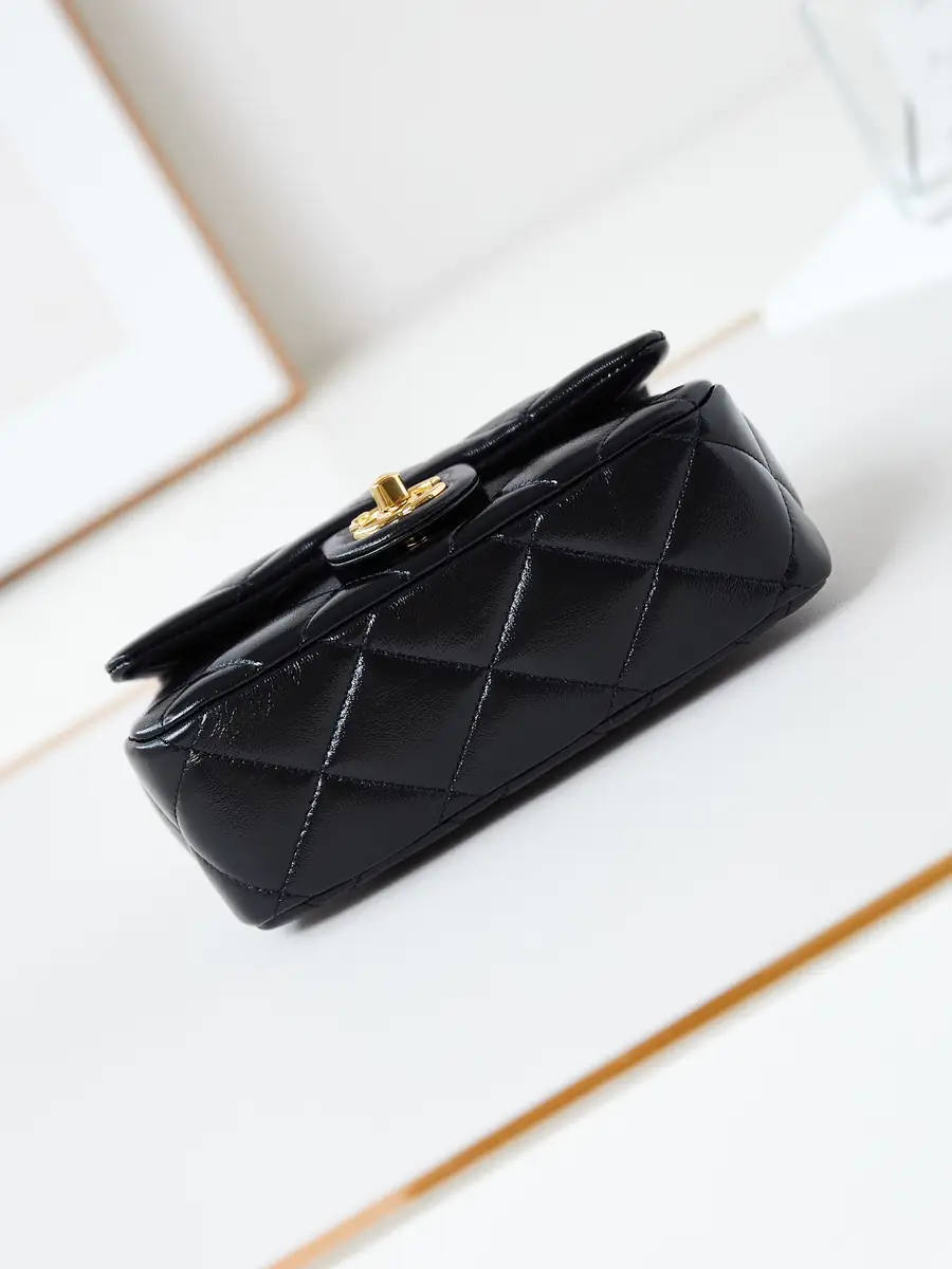 Chanel Style Black Leather Crossbody Bag Bags Crossbody Bag detail image 6 from source 764331