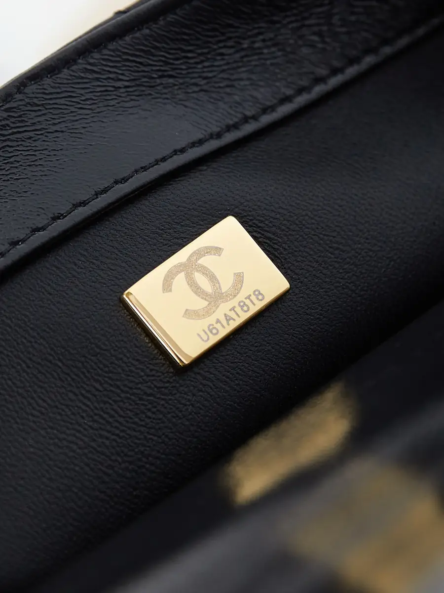 Chanel Style Black Leather Crossbody Bag Bags Crossbody Bag detail image 9 from source 764331
