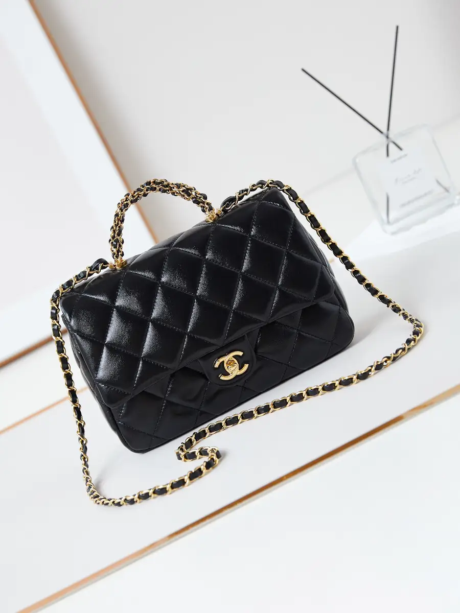 Chanel Style Black Leather Crossbody Bag Bags Crossbody Bag detail image 1 from source 764332