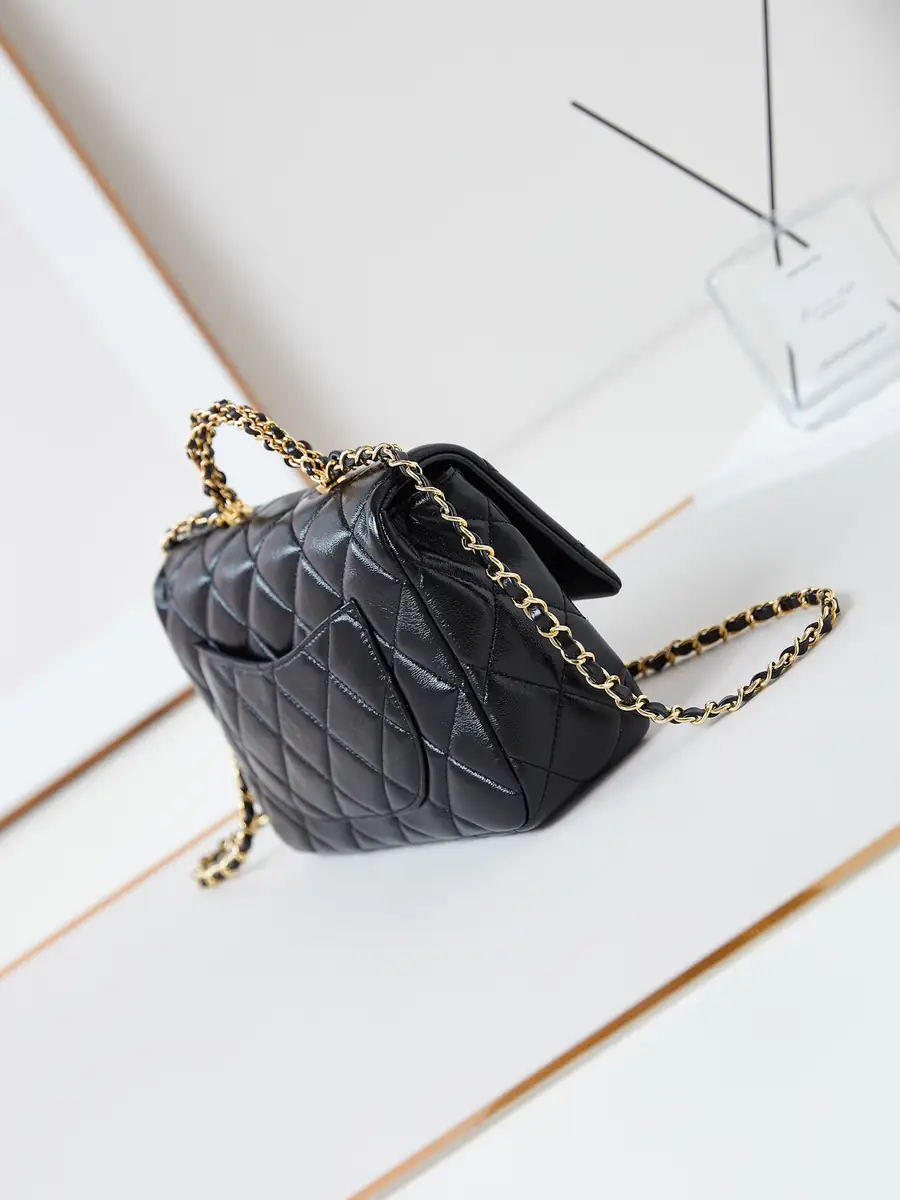 Chanel Style Black Leather Crossbody Bag Bags Crossbody Bag detail image 4 from source 764332