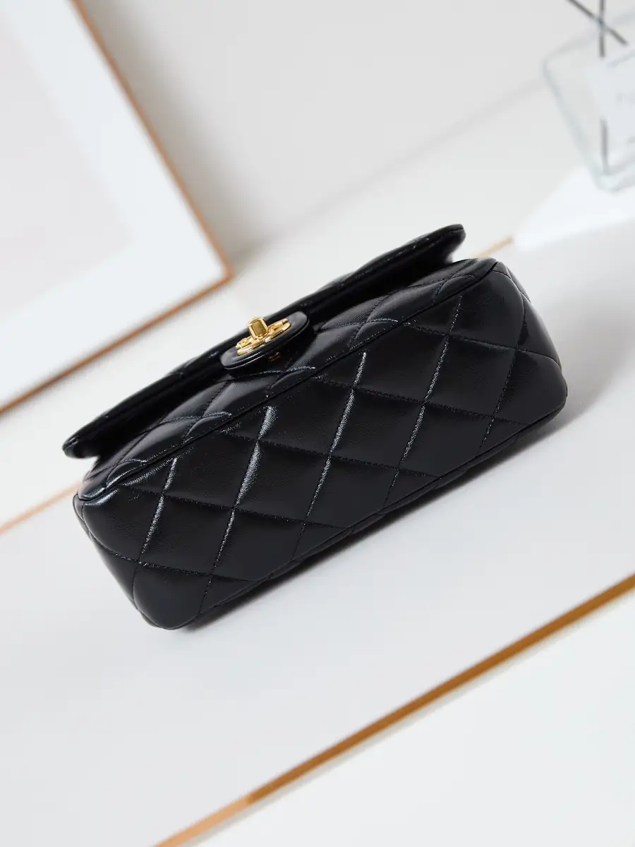 Chanel Style Black Leather Crossbody Bag Bags Crossbody Bag detail image 6 from source 764332