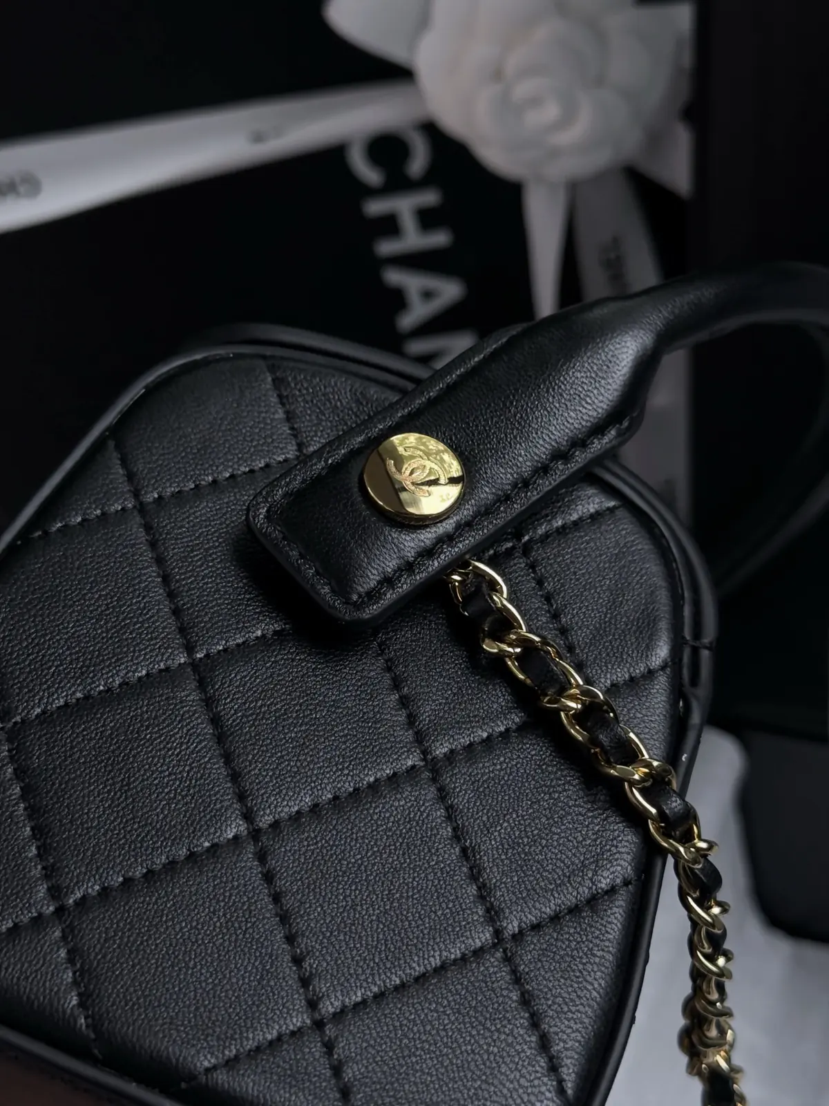 Chanel Style Black Leather Shoulder Bag style reference detail image 6 from source 786277