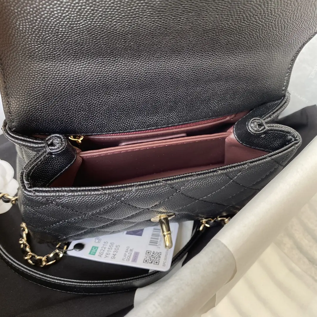 Chanel Style Black Leather Top Handle Bag Bags Top Handle Bag detail image 9 from source 764358
