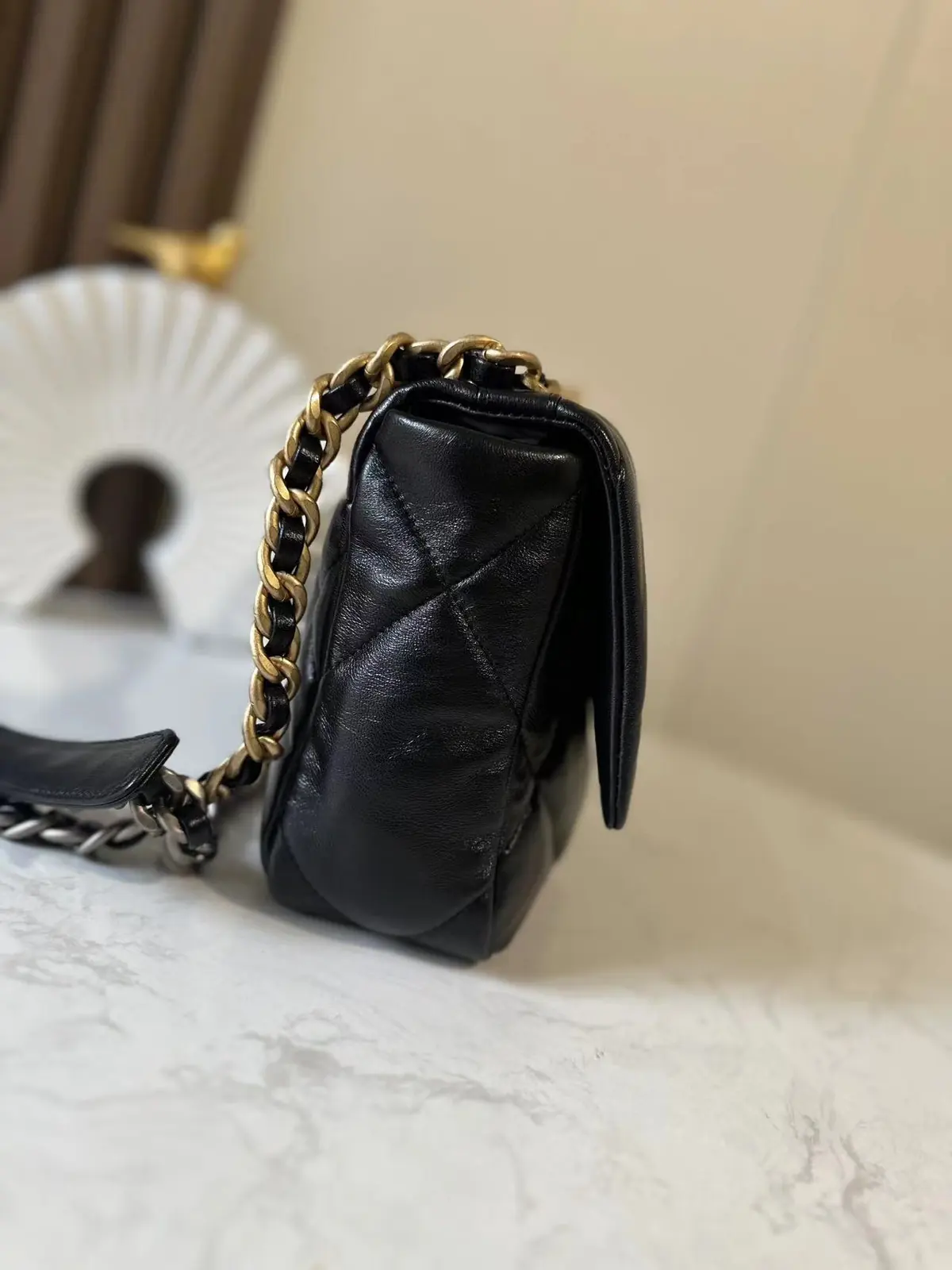 Chanel Style Black Leather Top Handle Bag Lookbook Reference image 4