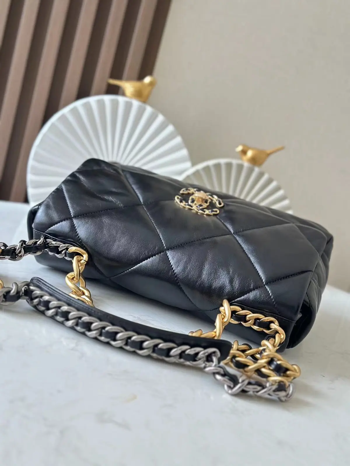 Chanel Style Black Leather Top Handle Bag Lookbook Reference image 4