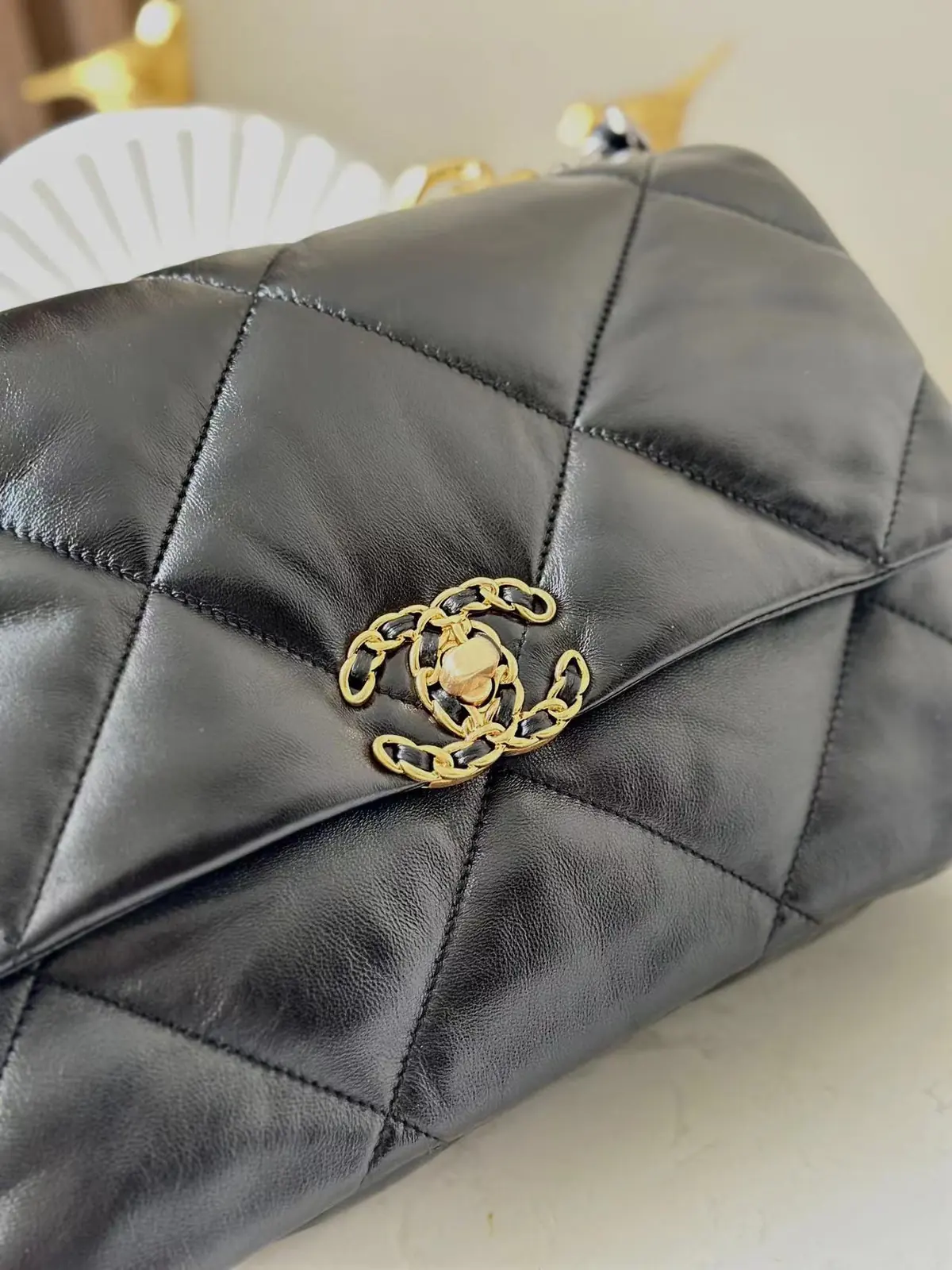 Chanel Style Black Leather Top Handle Bag Lookbook Reference image 6