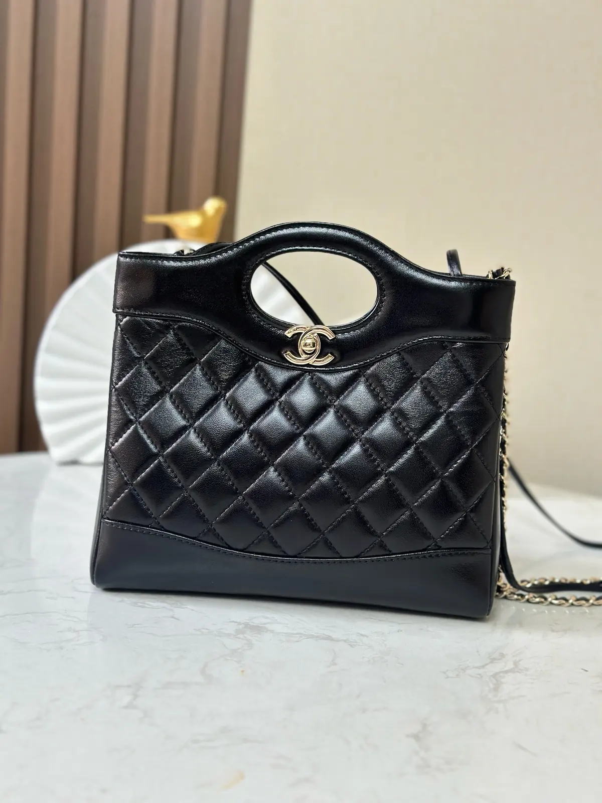 Chanel Style Black Leather Tote Bag Lookbook Reference image 1
