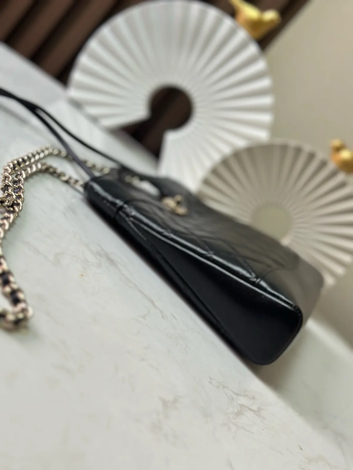 Chanel Style Black Leather Tote Bag Lookbook Reference image 3