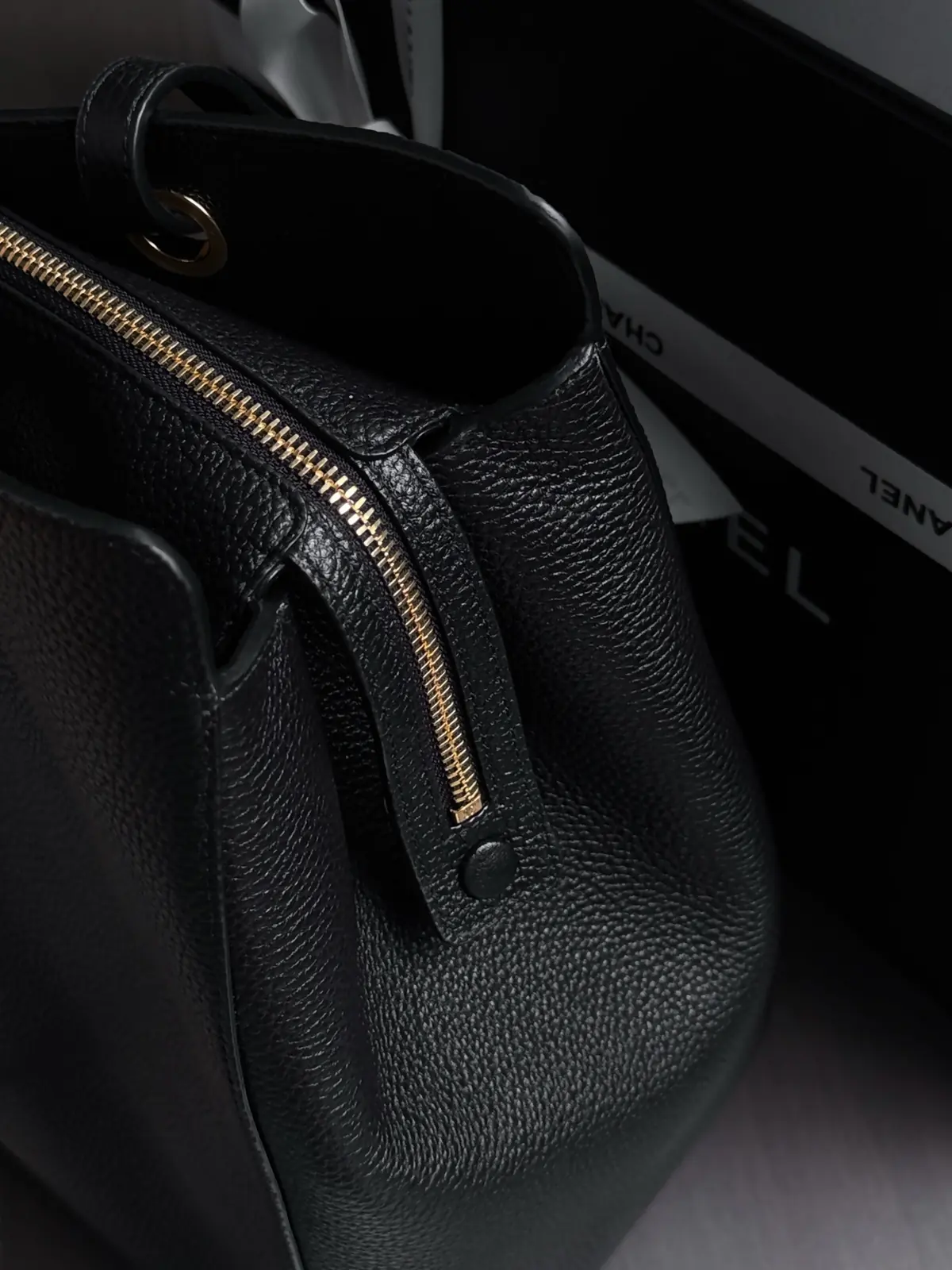 Chanel Style Black Leather Tote Bag style reference detail image 5 from source 786276