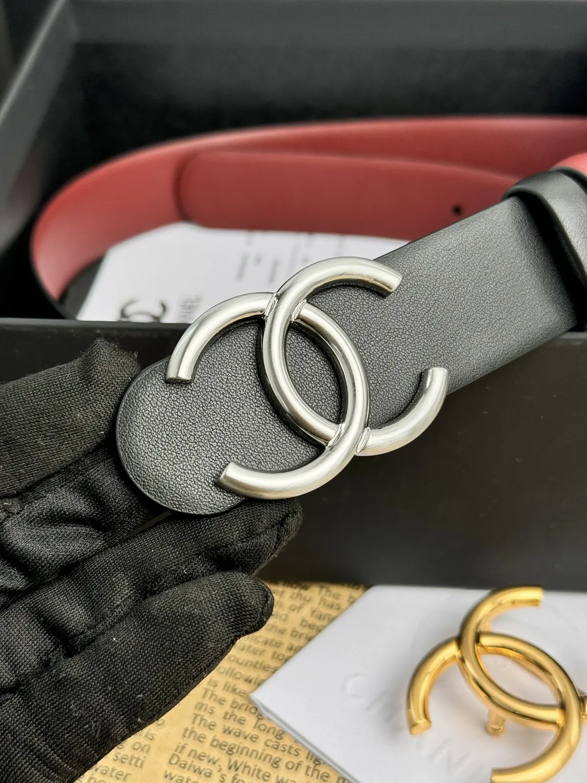Chanel Style Black Leather Women's Belt Lookbook Reference image 2