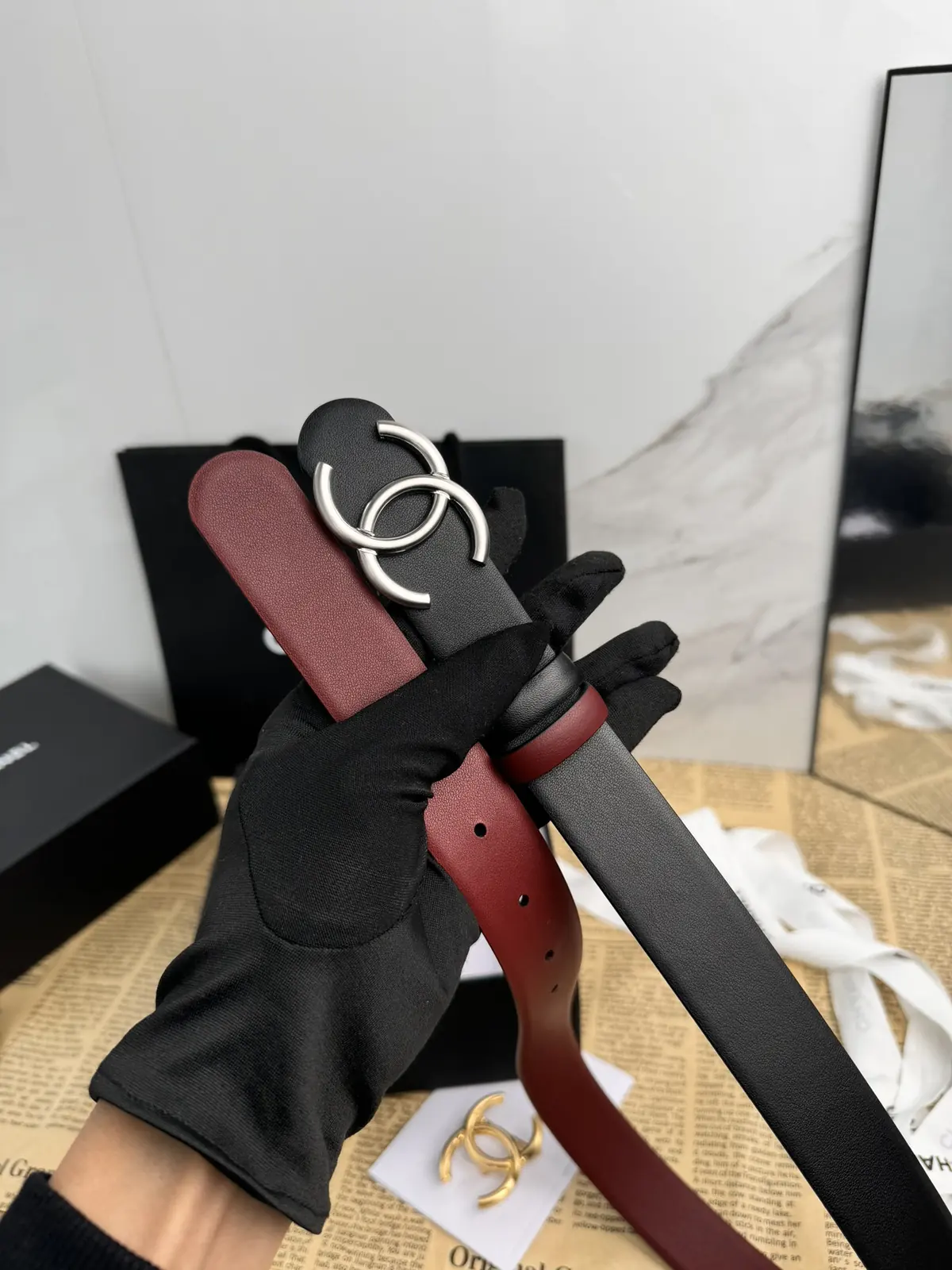 Chanel Style Black Leather Women's Belt Lookbook Reference image 6