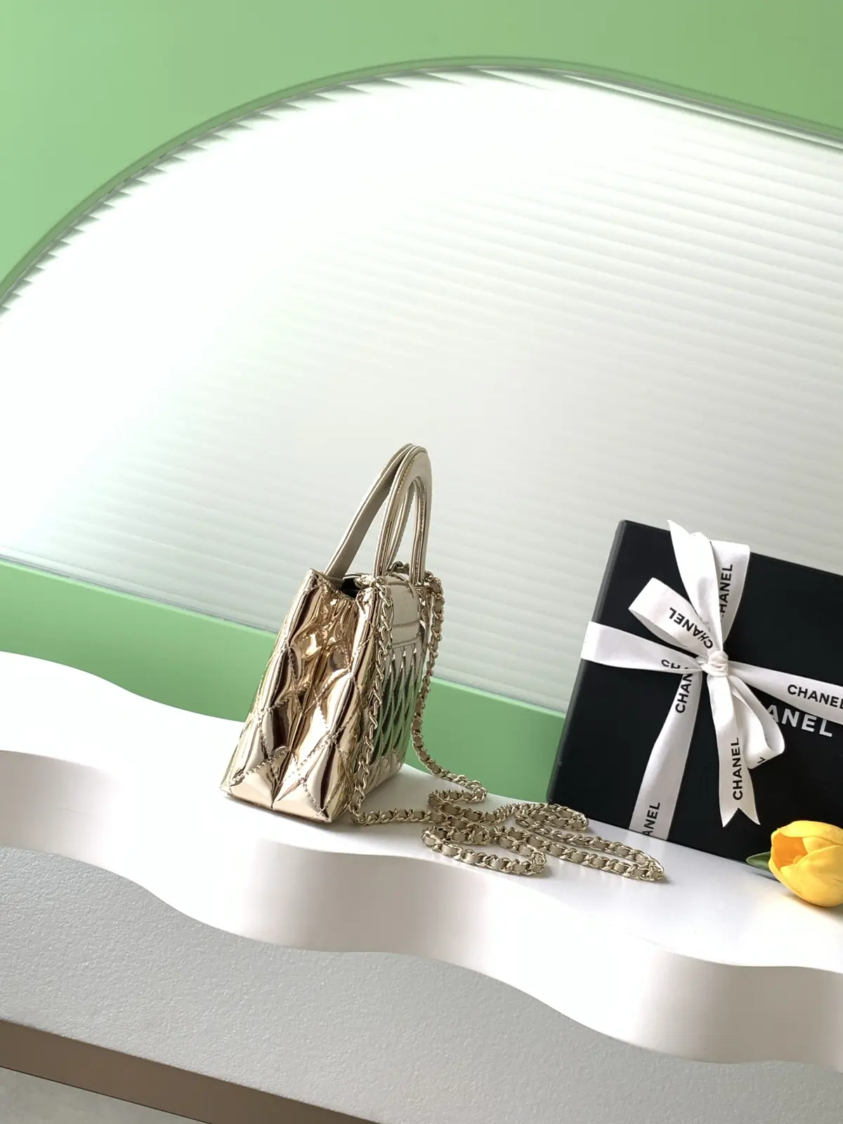 Chanel Style Leather Chain Bag Bags Chain Bag detail image 2 from source 764340