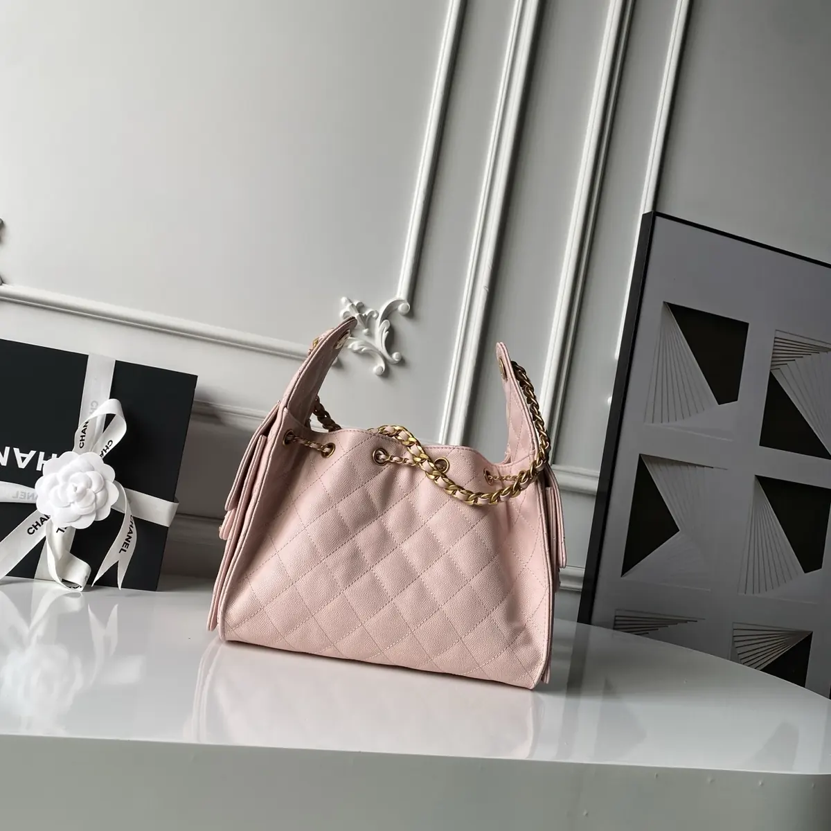 Chanel Style Leather Hobo Bag Bags Hobo Bag detail image 2 from source 764347