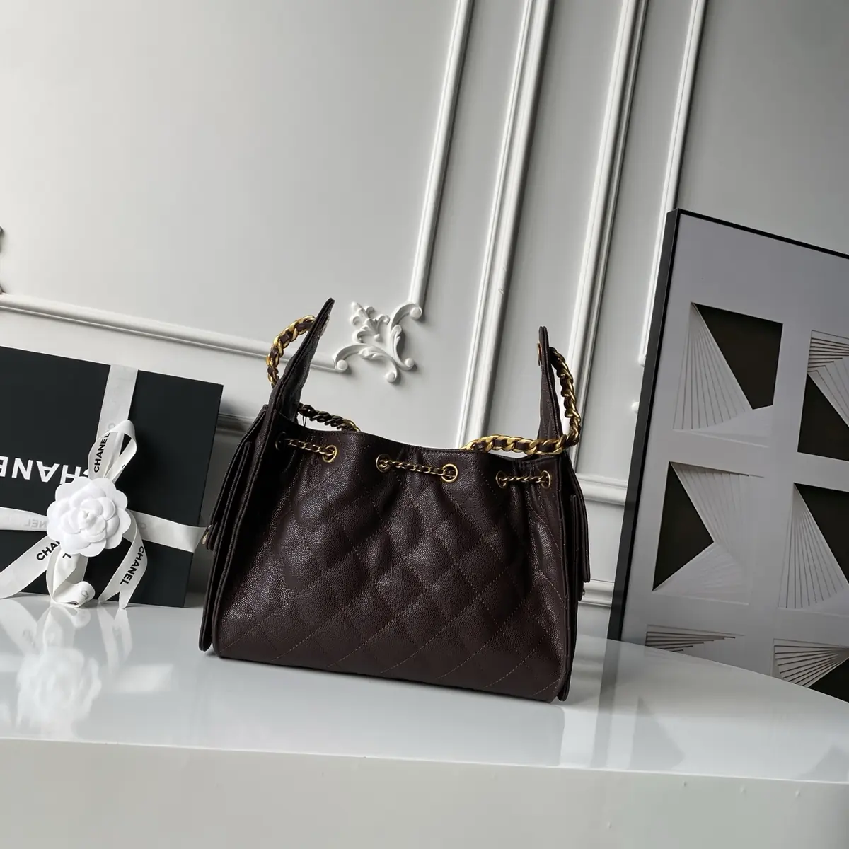 Chanel Style Leather Hobo Bag Bags Hobo Bag detail image 2 from source 764348