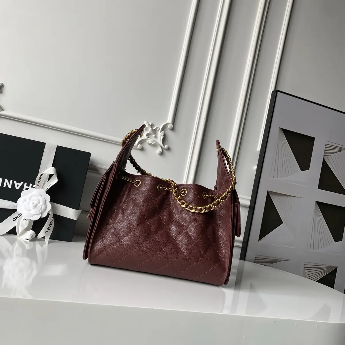 Chanel Style Leather Hobo Bag Bags Hobo Bag detail image 2 from source 764349