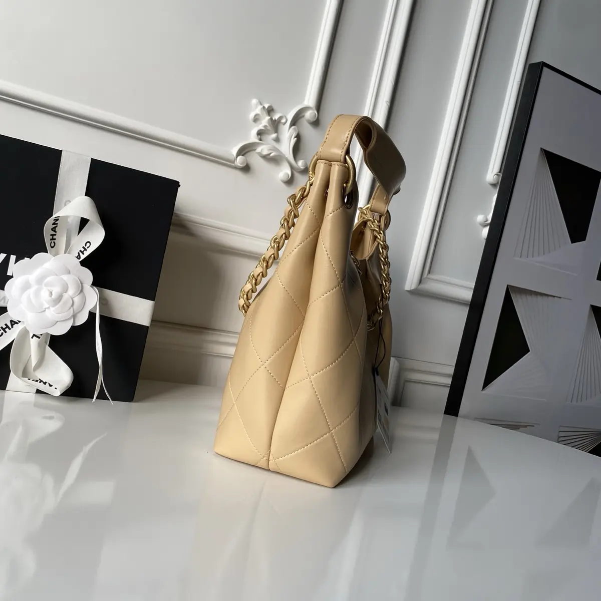 Chanel Style Leather Hobo Bag Bags Hobo Bag detail image 5 from source 764374