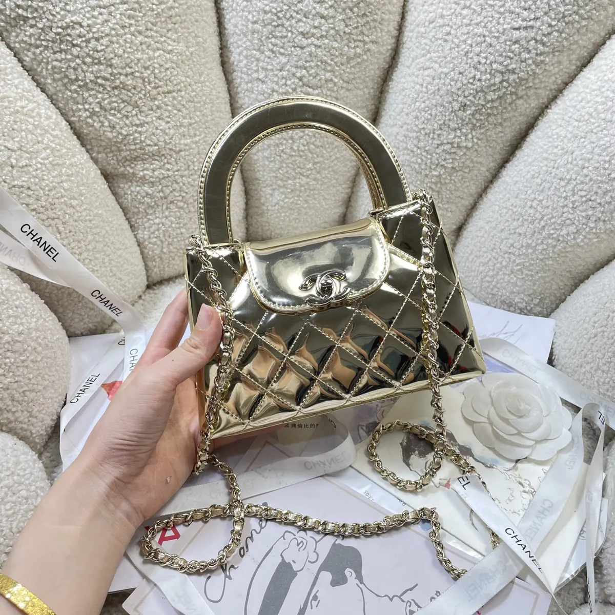 Chanel Style Leather Top Handle Bag Lookbook Reference image 2