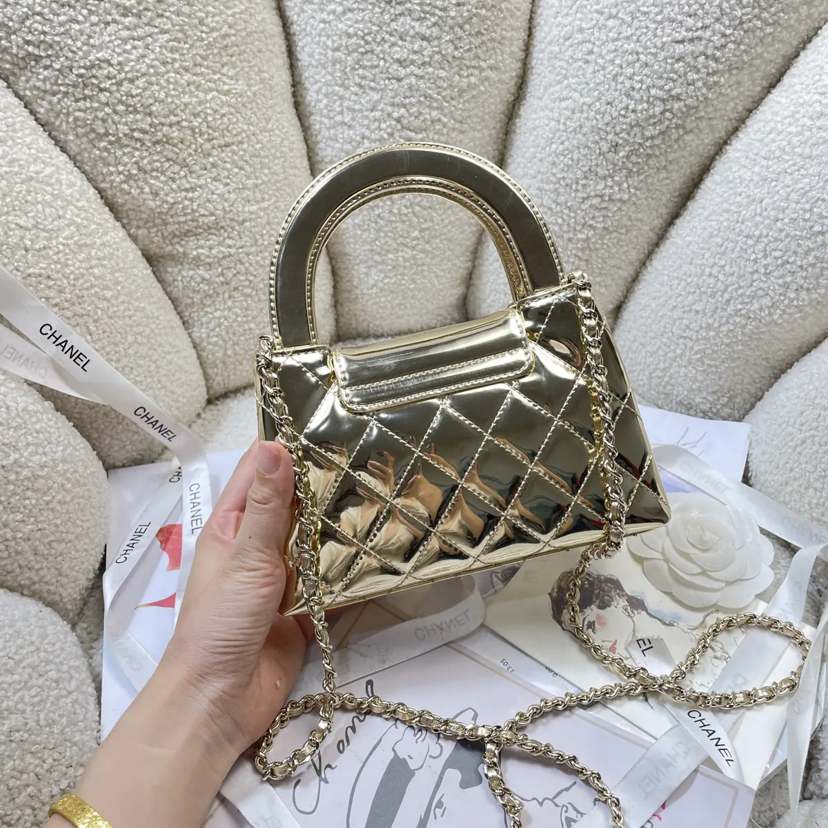 Chanel Style Leather Top Handle Bag Lookbook Reference image 4