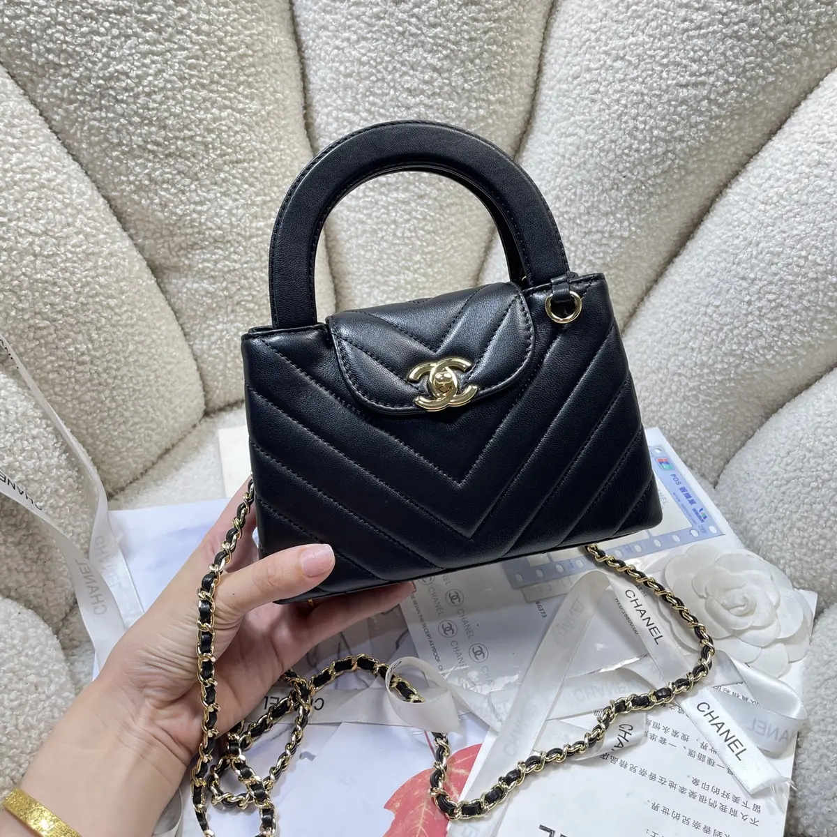 Chanel Style Leather Top Handle Bag Lookbook Reference image 2