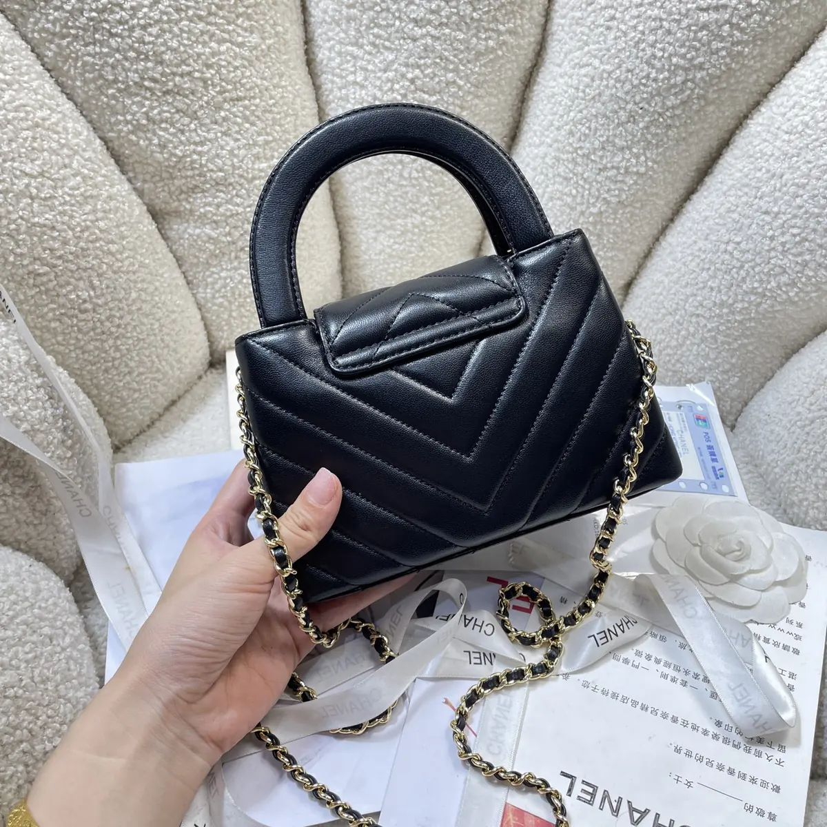 Chanel Style Leather Top Handle Bag Lookbook Reference image 4