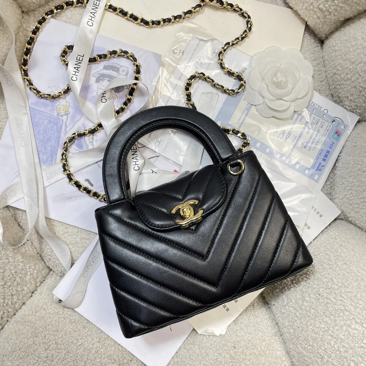 Chanel Style Leather Top Handle Bag Lookbook Reference image 5