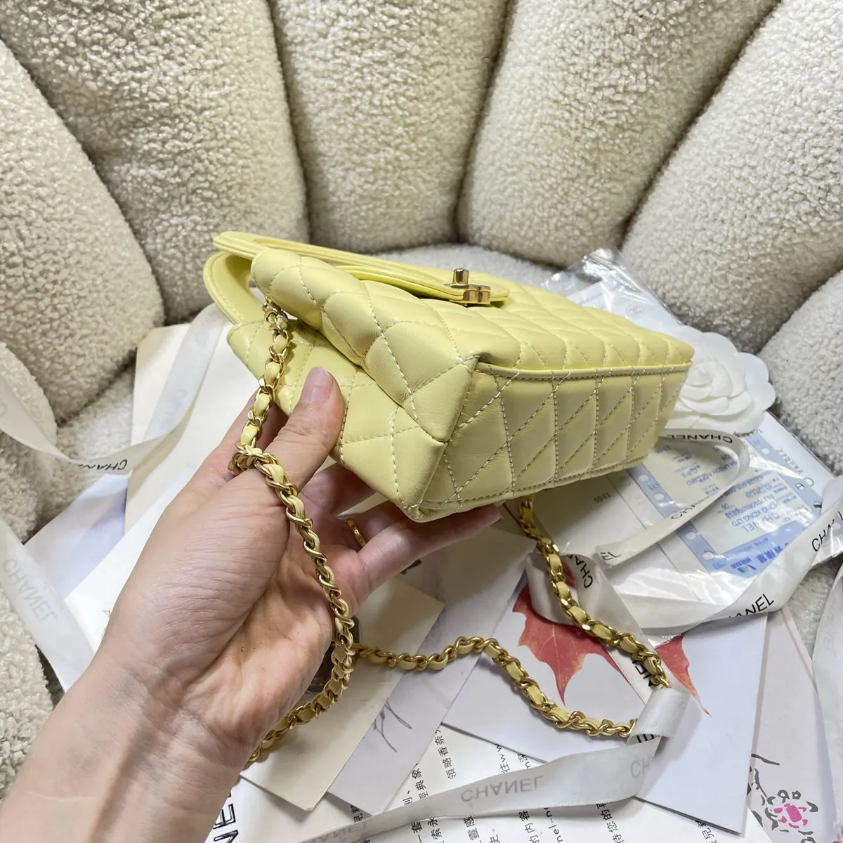 Chanel Style Leather Top Handle Bag Lookbook Reference image 3