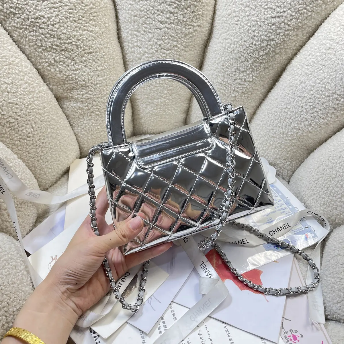 Chanel Style Leather Top Handle Bag Lookbook Reference image 4