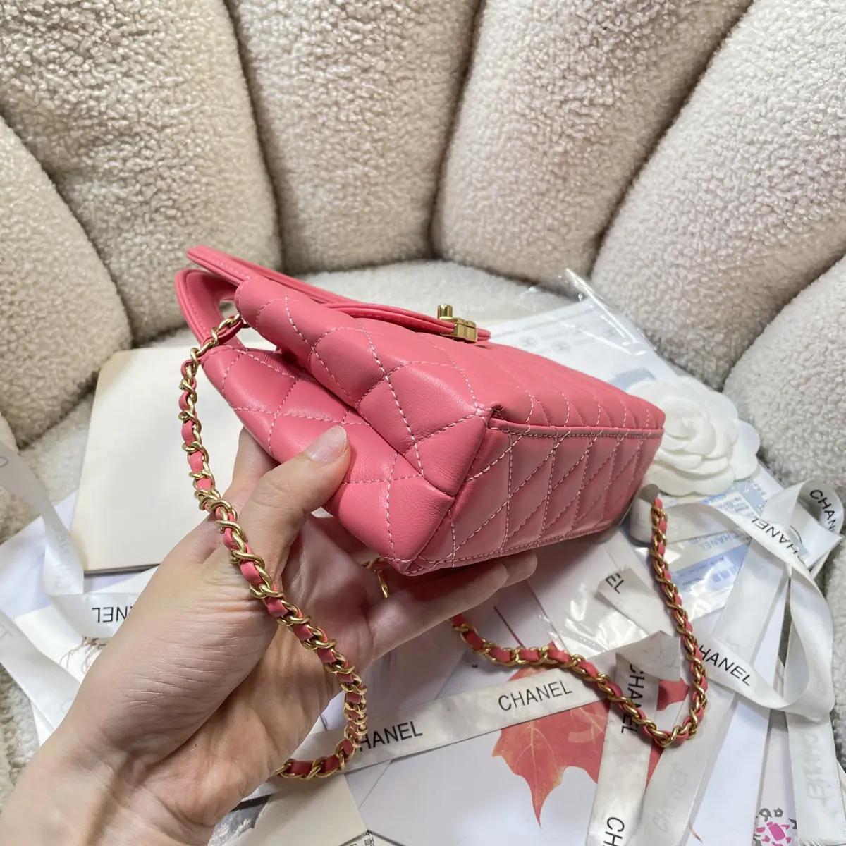 Chanel Style Leather Top Handle Bag Lookbook Reference image 3