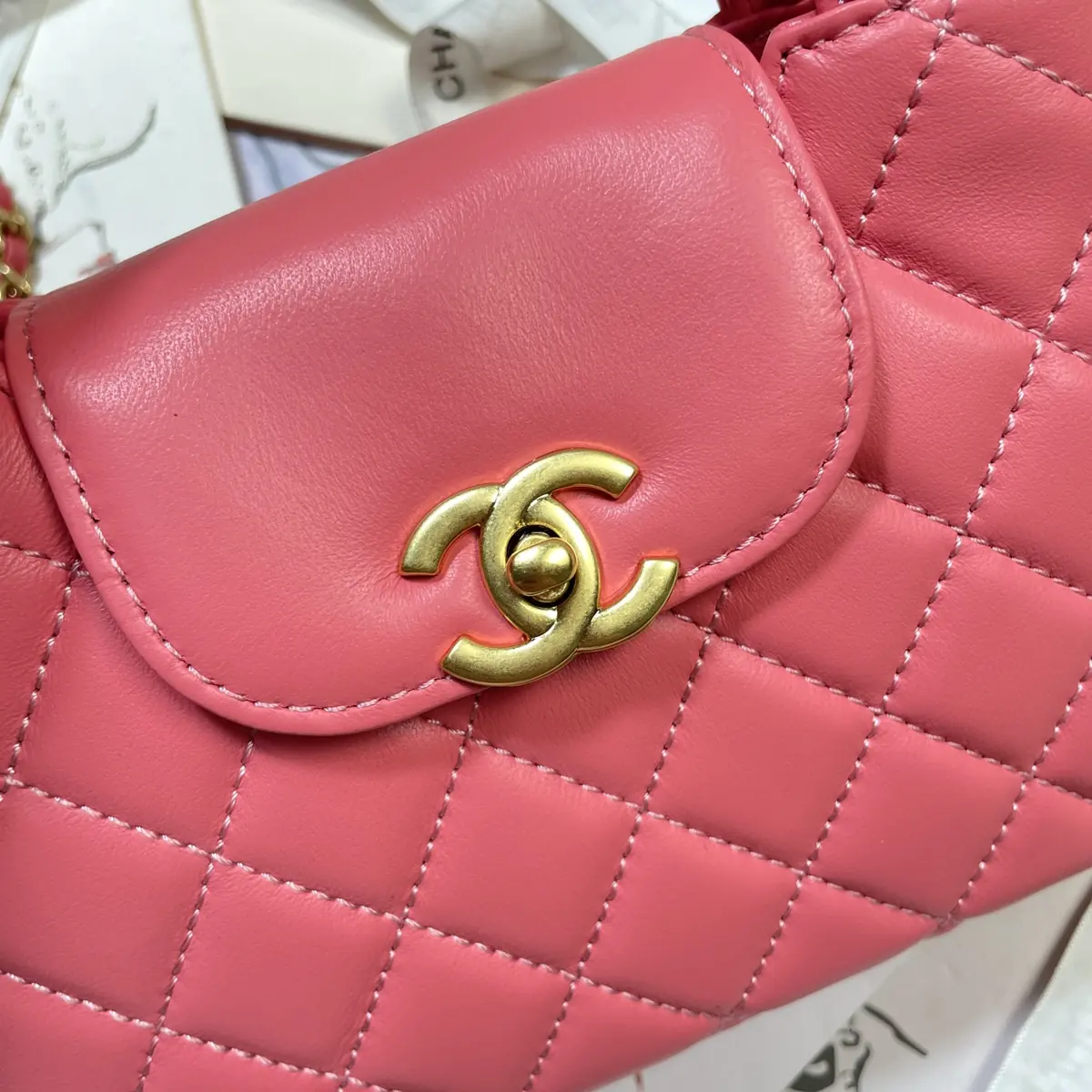 Chanel Style Leather Top Handle Bag Lookbook Reference image 6
