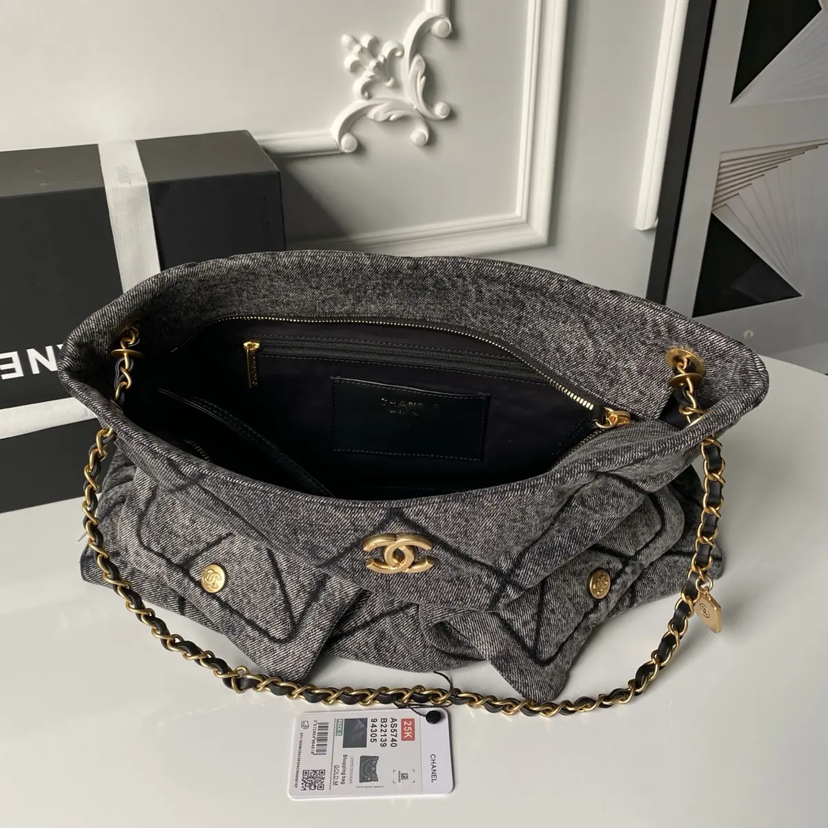 Chanel Style Leather Tote Bag Bags Tote Bag detail image 8 from source 764369