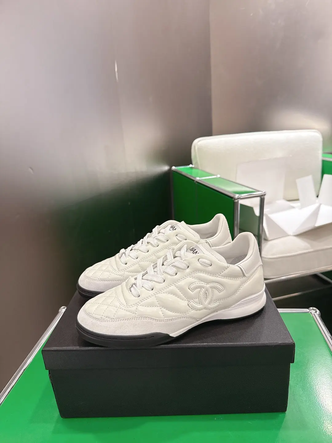Chanel Style White Leather Women's Shoes Lookbook Reference image 2