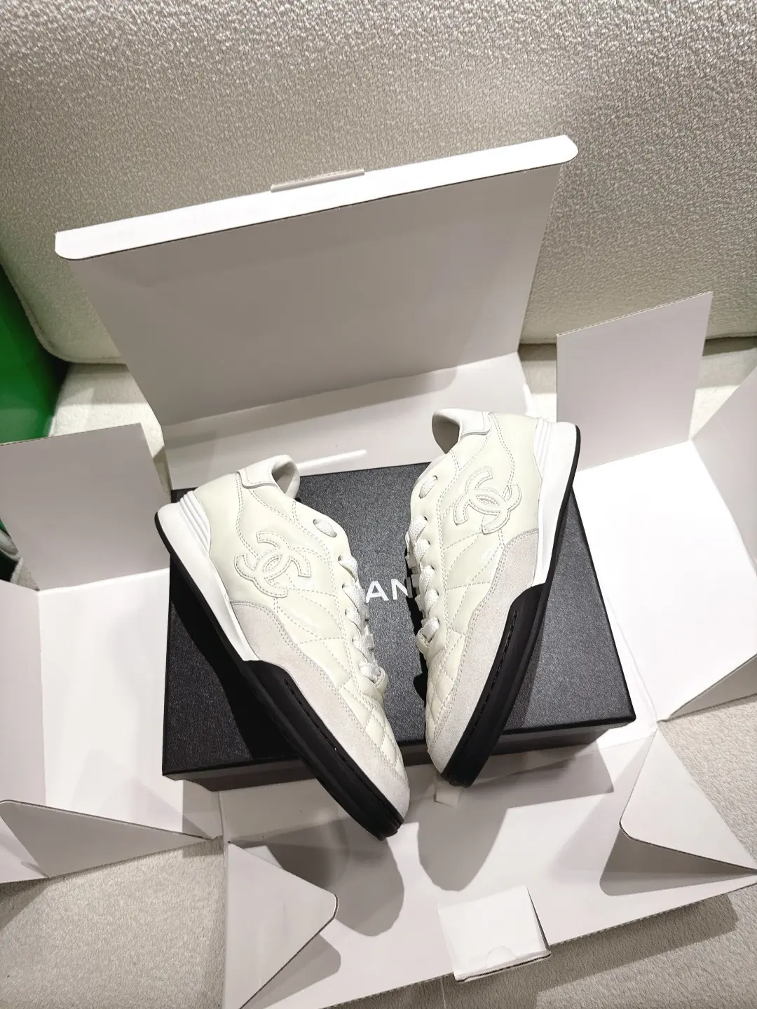 Chanel Style White Leather Women's Shoes Lookbook Reference image 4