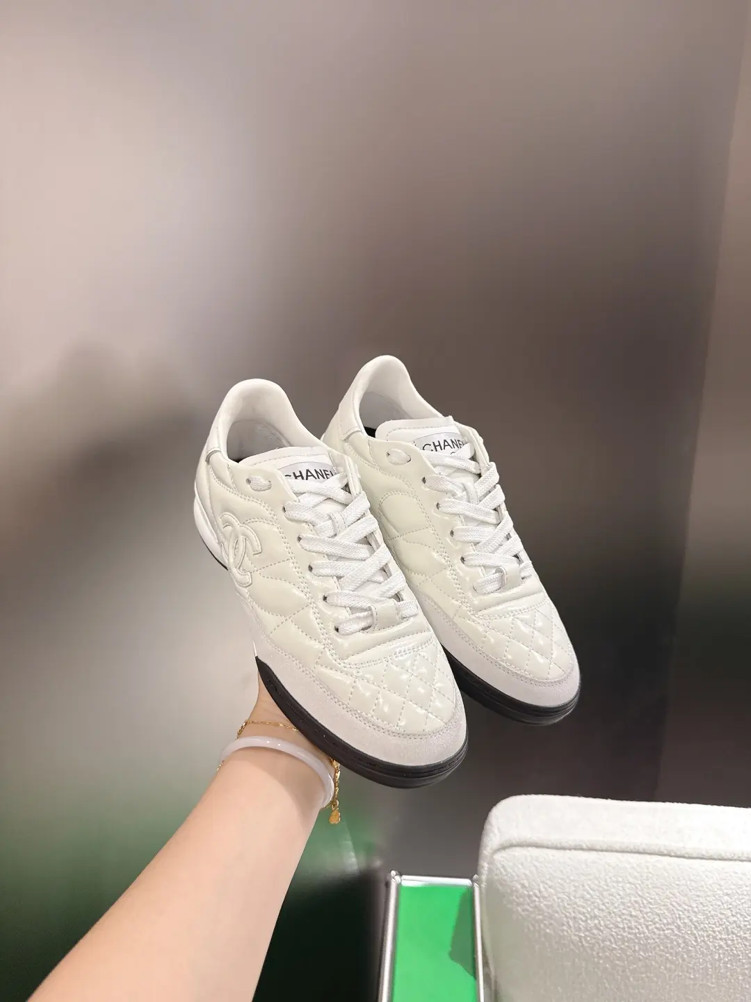 Chanel Style White Leather Women's Shoes Lookbook Reference image 5