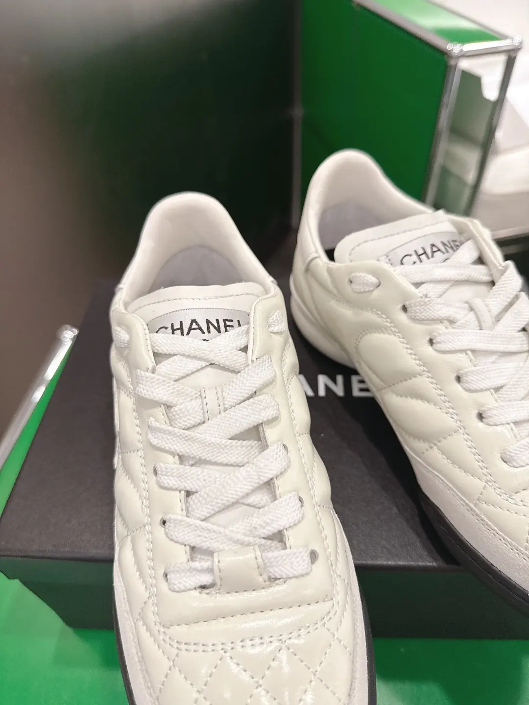 Chanel Style White Leather Women's Shoes Lookbook Reference image 6