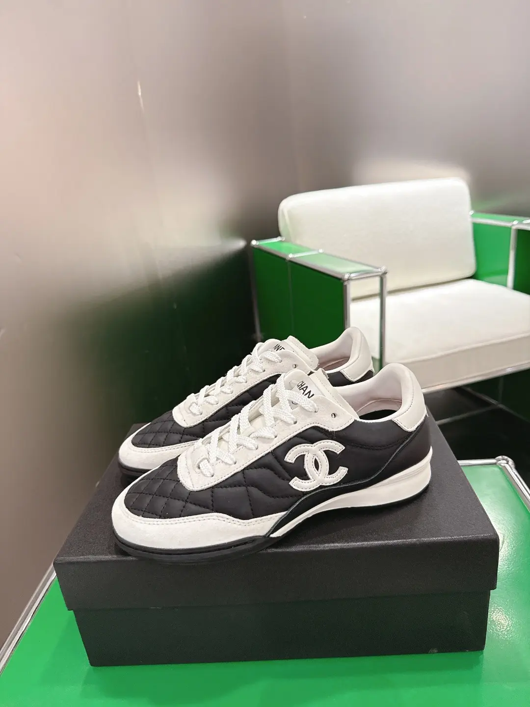 Chanel Style White Leather Women's Shoes Lookbook Reference image 4