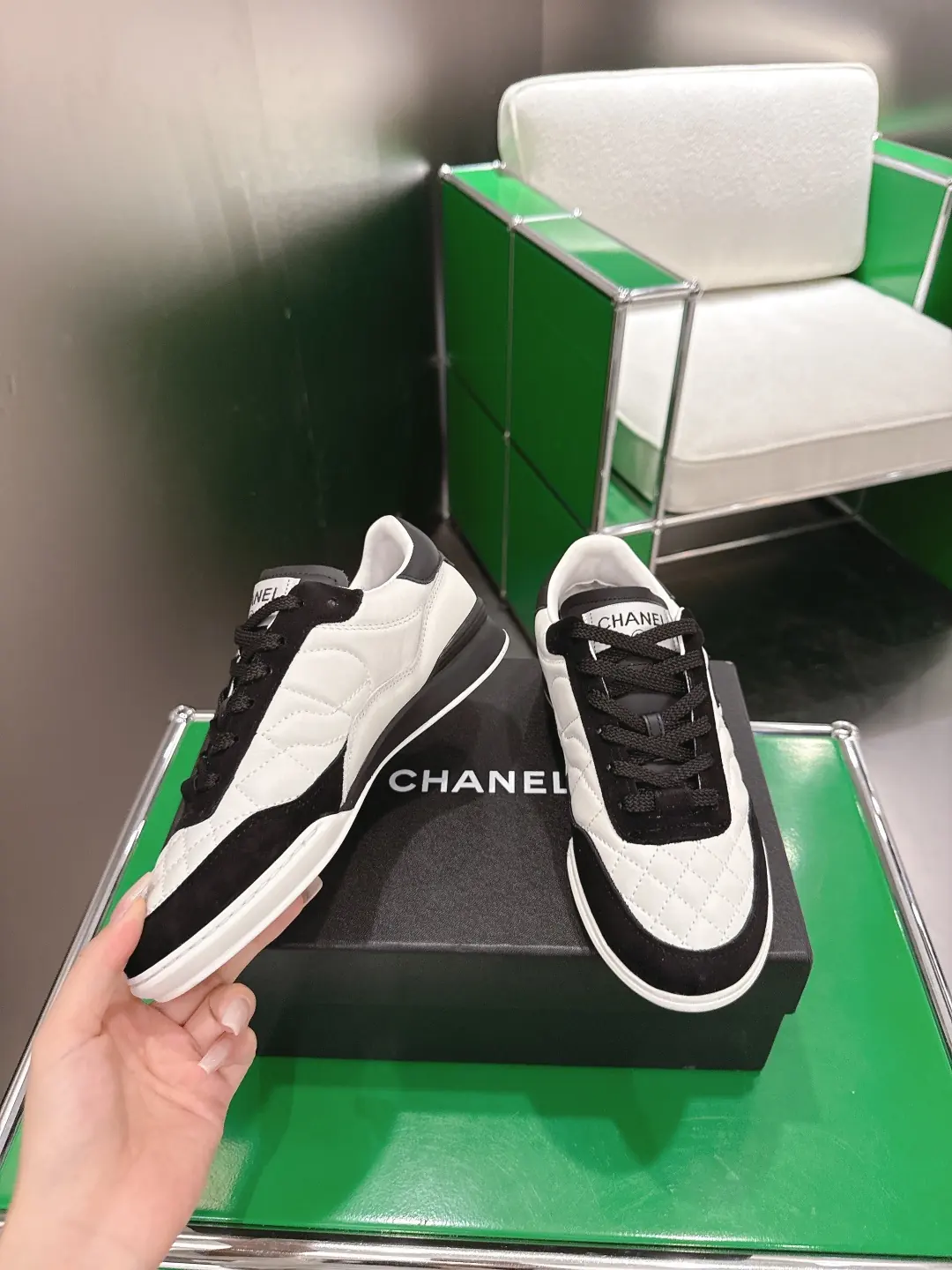 Chanel Style White Leather Women's Shoes Lookbook Reference image 3