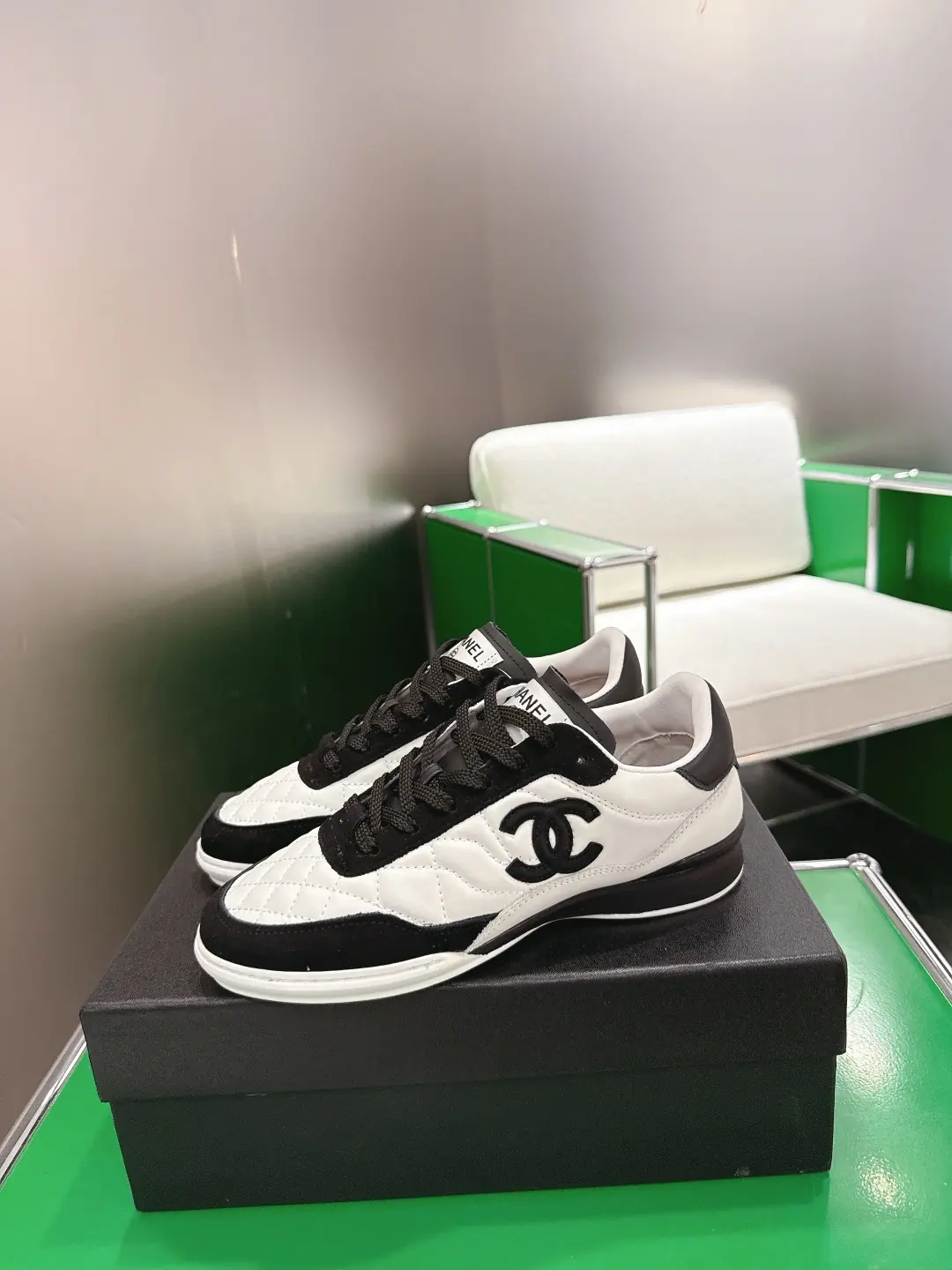 Chanel Style White Leather Women's Shoes Lookbook Reference image 4