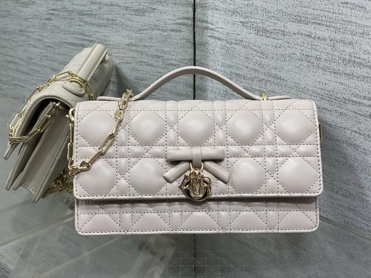 Dior Style Beige Leather Chain Bag Lookbook Reference image 2