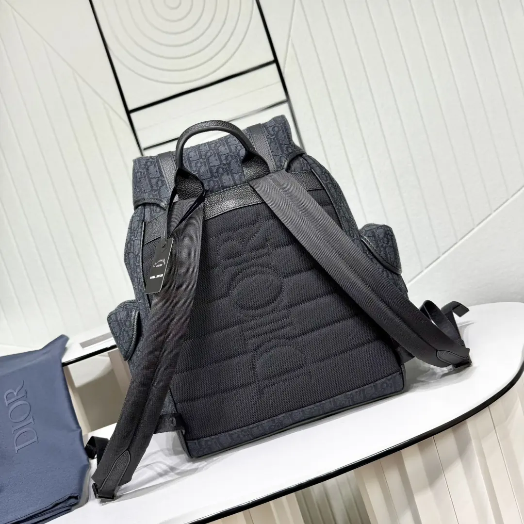 Dior Style Black Leather Backpack Lookbook Reference image 3