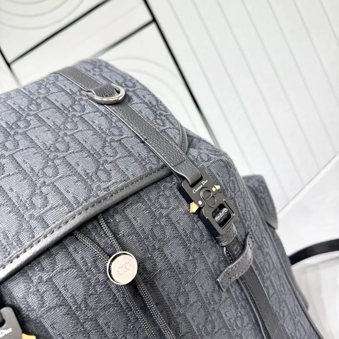 Dior Style Black Leather Backpack Lookbook Reference image 5