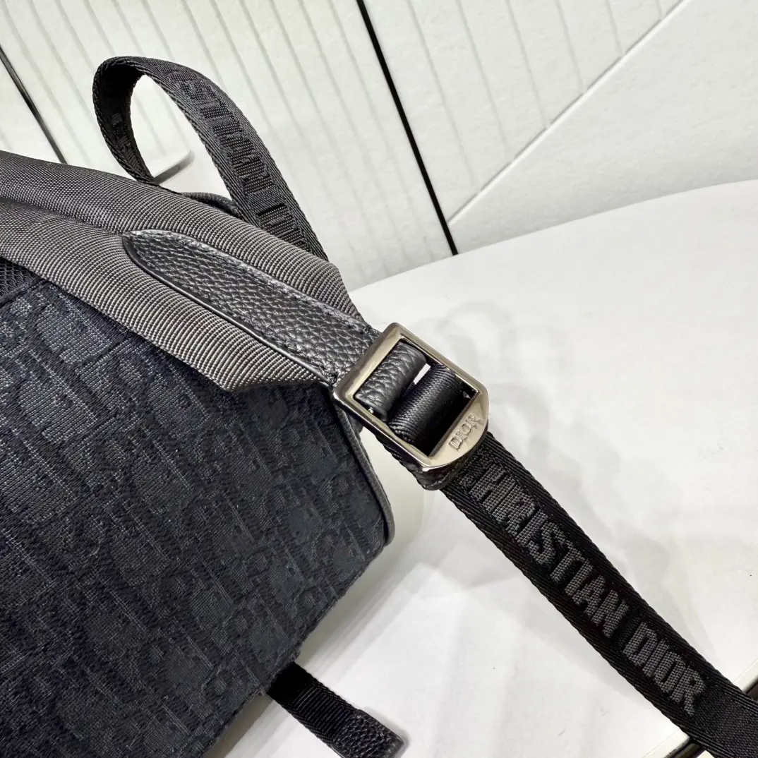 Dior Style Black Leather Backpack Lookbook Reference image 6